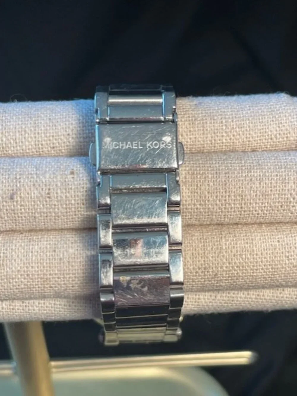 Michael Kors dated adjust watch with crystals